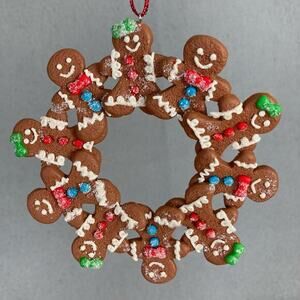 Gingerbread Wreath‎ Ornament Christmas Bauble Multicolor